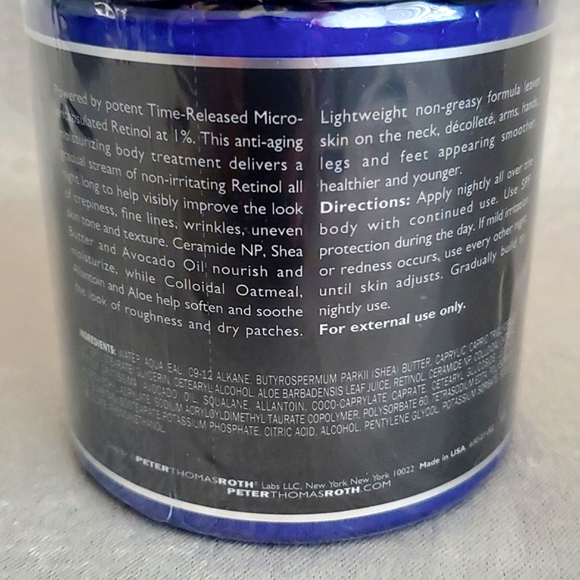 🆕️PETER THOMAS ROTH Retinol Fusion PM Body Moisturizing Treatment MEGASIZE 20oz - Picture 4 of 6